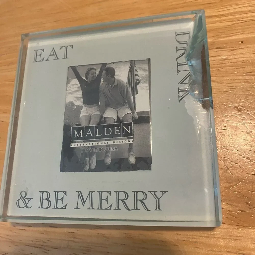 Malden Glass Coasters (4 piece set) with Black Holder